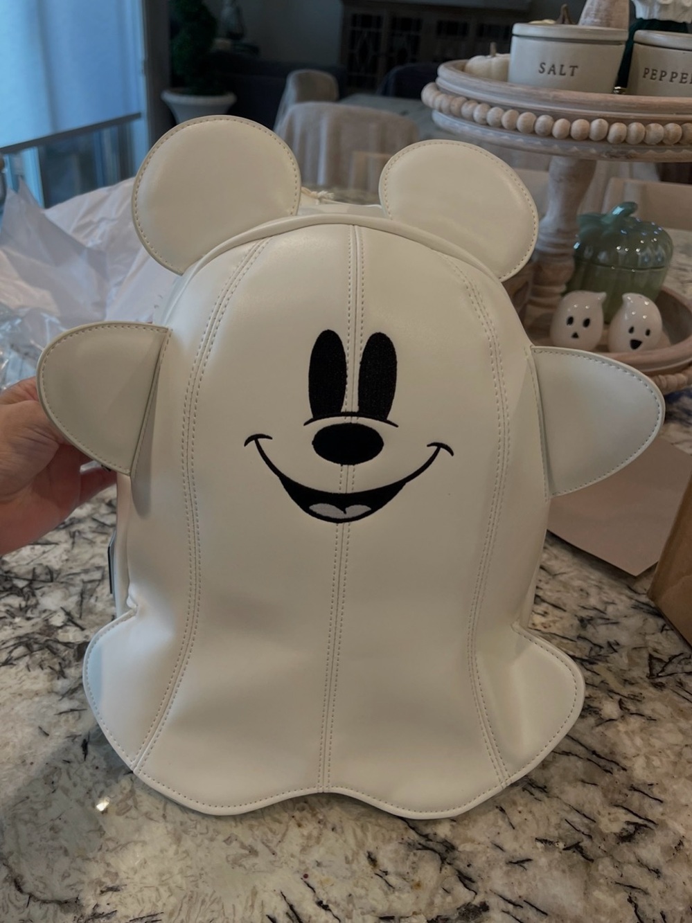 Loungefly Disney Mickey Mouse Ghost Glow-in-the-Dark Mini Backpack NWT